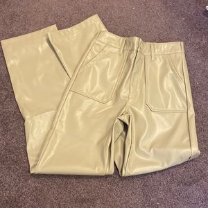 Kendall and Kylie Taupe Faux Leather Pants